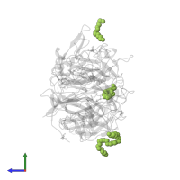 3,6,9,12,15,18,21,24,27,30,33,36,39-TRIDECAOXAHENTETRACONTANE-1,41-DIOL in PDB entry 6mgj, assembly 6, side view.