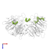 3,6,9,12,15,18,21,24,27,30,33,36,39-TRIDECAOXAHENTETRACONTANE-1,41-DIOL in PDB entry 6mgj, assembly 6, top view.