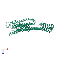 PDB entry 6mh8 coloured by chain, top view.