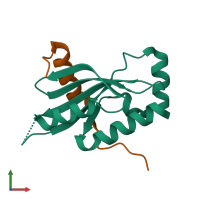 PDB entry 6mjc coloured by chain, front view.