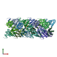 PDB entry 6mks coloured by chain, front view.