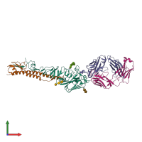 PDB entry 6ml8 coloured by chain, front view.