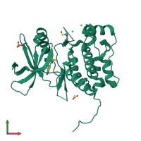 PDB entry 6mnh coloured by chain, front view.