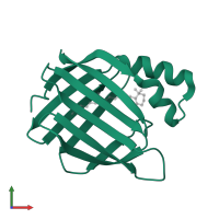 Cellular retinoic acid-binding protein 2 in PDB entry 6moq, assembly 1, front view.