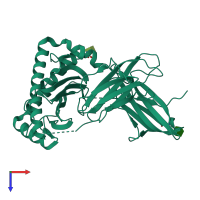 PDB entry 6mp0 coloured by chain, top view.