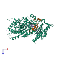 PDB entry 6mp3 coloured by chain, top view.