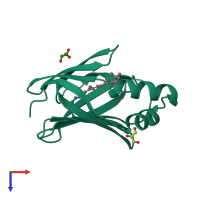 PDB entry 6mpk coloured by chain, top view.