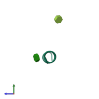 PDB entry 6mpm coloured by chain, side view.