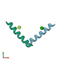 PDB entry 6mpn coloured by chain, front view.