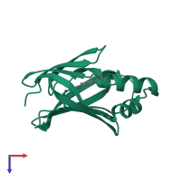 PDB entry 6mqw coloured by chain, top view.