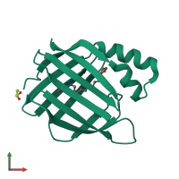 PDB entry 6mqz coloured by chain, front view.