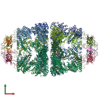 PDB entry 6mrc coloured by chain, front view.