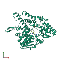 PDB entry 6mrh coloured by chain, front view.