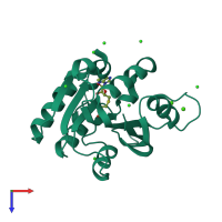 PDB entry 6mro coloured by chain, top view.