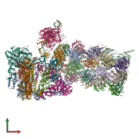 PDB entry 6msb coloured by chain, front view.