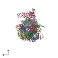 PDB entry 6msb coloured by chain, side view.