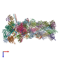 PDB entry 6msb coloured by chain, top view.