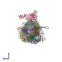 PDB entry 6msd coloured by chain, side view.