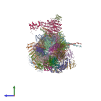 PDB entry 6msd coloured by chain, side view.