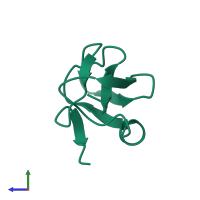 PDB entry 6msi coloured by chain, side view.