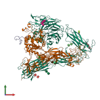 PDB entry 6msl coloured by chain, front view.