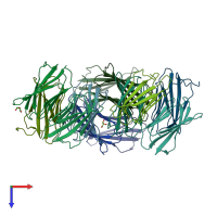 PDB entry 6msv coloured by chain, top view.