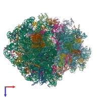 PDB entry 6mtd coloured by chain, top view.