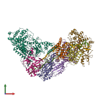 PDB entry 6mus coloured by chain, front view.