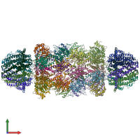 PDB entry 6muv coloured by chain, front view.