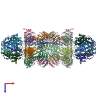 PDB entry 6muv coloured by chain, top view.
