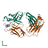 PDB entry 6mv5 coloured by chain, front view.