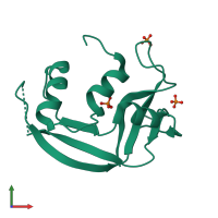 PDB entry 6mv6 coloured by chain, front view.