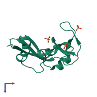 PDB entry 6mv6 coloured by chain, top view.