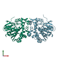 PDB entry 6n00 coloured by chain, front view.