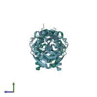 PDB entry 6n00 coloured by chain, side view.