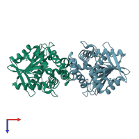 PDB entry 6n00 coloured by chain, top view.