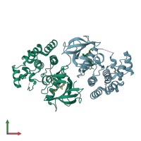 PDB entry 6n0p coloured by chain, front view.