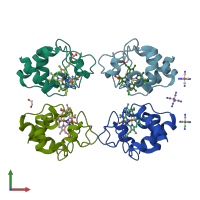 PDB entry 6n1o coloured by chain, front view.