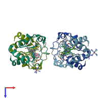 PDB entry 6n1o coloured by chain, top view.