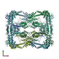 PDB entry 6n1q coloured by chain, front view.