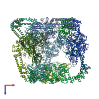 PDB entry 6n1r coloured by chain, top view.