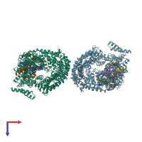 PDB entry 6n1z coloured by chain, top view.