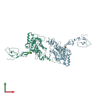 PDB entry 6n29 coloured by chain, front view.