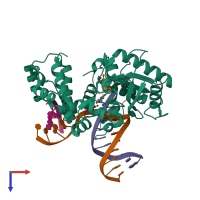 PDB entry 6n2s coloured by chain, top view.