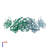 PDB entry 6n2w coloured by chain, top view.