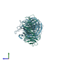 PDB entry 6n31 coloured by chain, side view.