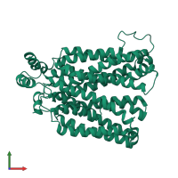 PDB entry 6n3i coloured by chain, front view.