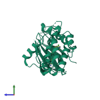 PDB entry 6n3o coloured by chain, side view.