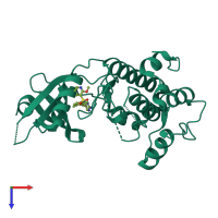 PDB entry 6n3o coloured by chain, top view.