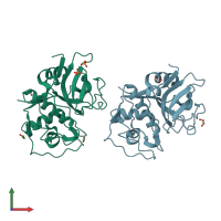 PDB entry 6n3s coloured by chain, front view.